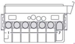 Esquema de fusibles del relé de apagado en Mercedes Sprinter W906.