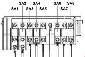 Fusible térmico para el ajuste del asiento del conductor en el Passat B6.