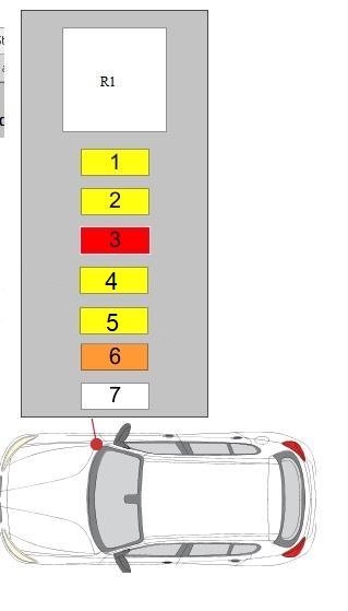 Caja de fusibles y relés tipo 2, mostrando la válvula del enfriador EGR.