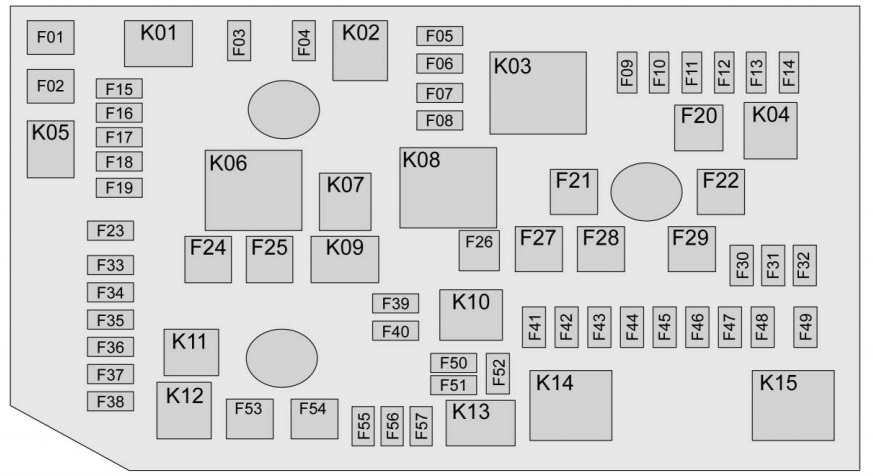Diagrama de la caja de fusibles del compartimento del motor del Volt.