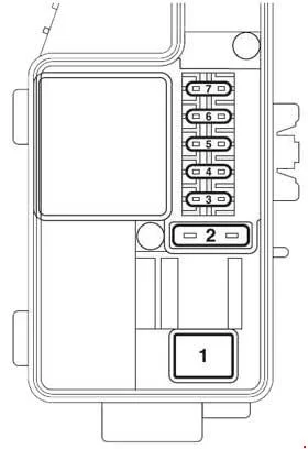 Caja de fusibles del motor diésel del Mitsubishi Grandis (2003-2011).