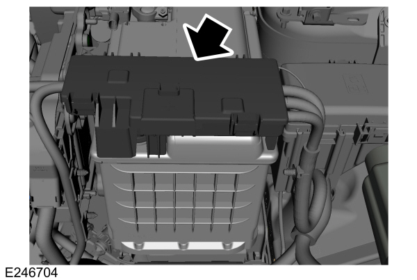 Vista ampliada del diagrama de la caja de fusibles de la batería del Ford EcoSport.