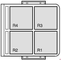 Caja de fusibles del compartimento del motor para el ESP.