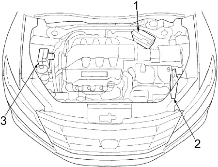 Compartimento del motor del Honda Crosstour con la caja de fusibles visible.