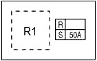 Distribución de fusibles E212 para motor VK en el compartimento del motor.