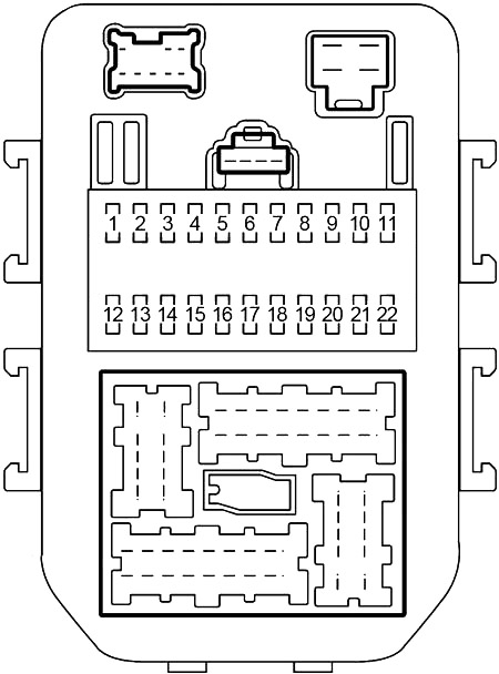 Caja de fusibles de la cabina 1, lado del conductor, detrás del reposapiés.