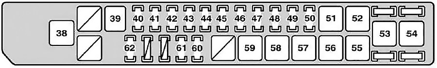 Caja de fusibles del compartimento del motor n.º 2 (izquierda) en el Lexus SC 430.