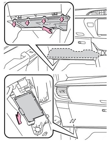 Caja de fusibles principal en un vehículo con volante a la derecha (RHD).