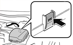 Ubicación de la caja de fusibles de la cabina en Mazda 3 (2019-2020).