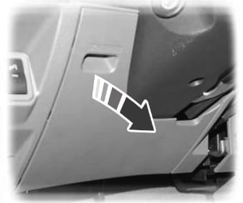 Caja de fusibles del habitáculo debajo del salpicadero del Mazda BT-50.