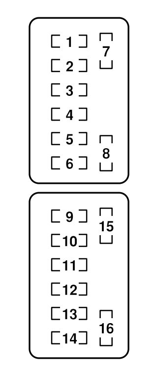 Interior del compartimento de pasajeros, lado del conductor, con las luces de posición.