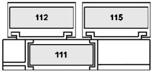 Diagrama de fusibles y relés de la caja trasera en el maletero.