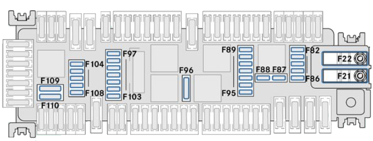 Ubicación de los fusibles adicionales en el soporte de relé S6-29 del Vito W447.