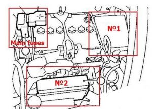 Ubicación de los fusibles para espejos eléctricos en el Nissan Juke.