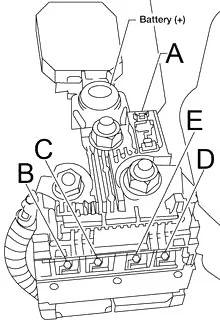 Detalle de la conexión del fusible 18 en el Nissan Note.