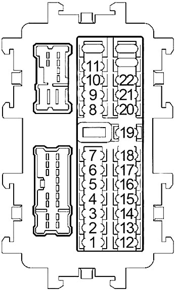 Panel de fusibles del salpicadero del Nissan Quest, mostrando cómo retirar la cubierta.