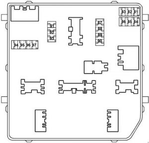 Caja de fusibles IPDM E/R en el compartimento del motor del Nissan X-Trail.