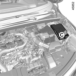Caja de fusibles en el compartimento del motor para vehículos 2019-2022.