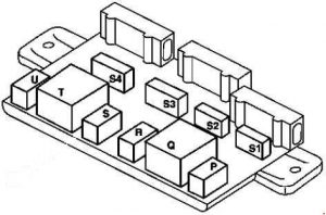 Diagrama de fusibles bajo el asiento izquierdo del Smart City Coupe.