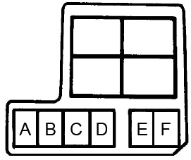 Esquema de la caja de fusibles del motor para vehículos fabricados entre 1989 y 1994.