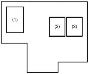 Diagrama de fusibles del compartimento del motor para Suzuki SX4 gasolina.