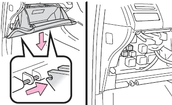 Diagrama de los relés en la caja de fusibles del vehículo.