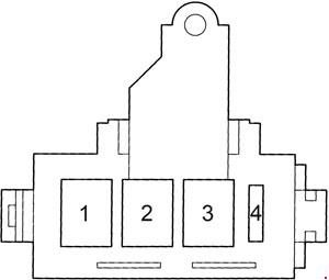 Bloque de fusibles del Land Cruiser 100 (1998-2003) para inyección de combustible.