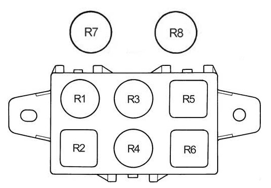 Esquema de la caja de fusibles del techo solar eléctrico.