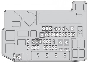 Caja de fusibles del motor Toyota Prius Plug-in Hybrid 2011-2015.