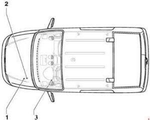 Diagrama de la ubicación del fusible 47 del encendedor en el Volkswagen Caddy.