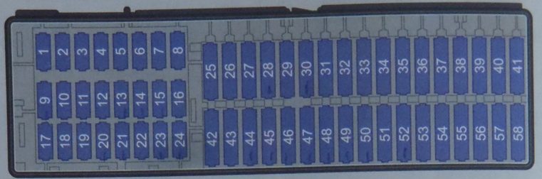 Caja de fusibles tipo 2 del Golf Plus, con actuador de elevalunas trasero.