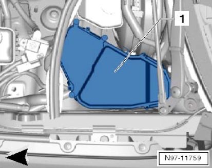 Caja de conexiones del compartimento del motor, lado izquierdo.