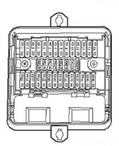 Caja electrónica del motor con el soporte de fusibles D y conector de 17 pines.