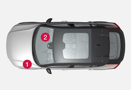 Diagrama detallado de la caja de fusibles del habitáculo del Volvo C40.