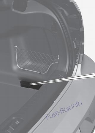 Diagrama de fusibles del Volvo S90 2017-2019, fusibles debajo del tablero.