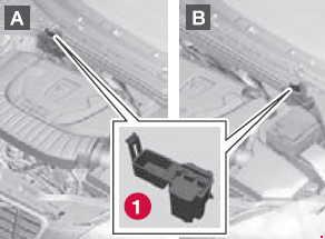 Ubicación del calentador de bloque ventilado detrás del motor.