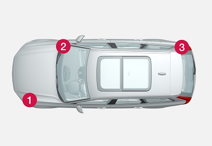 Diagrama detallado de la caja de fusibles del Volvo V90.