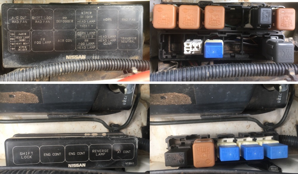 Otra foto de la caja de fusibles en el compartimento del motor.